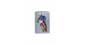 Зажигалка ZIPPO Байкер, с покрытием Street Chrome™, латунь/сталь, серебристая, матовая, 36x12x56 мм